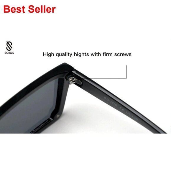 Square Frame Sunglasses with Mirrored Lenses UV400 Protection